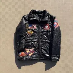 生*獄様 y2k archive パッチワーク ダブルジップ 短丈ライトダウンジ