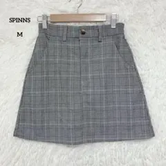 SPINNS スピンズ ミニスカート グレンチェック M 後ろゴム 裏地あり