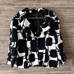 I.N.C. テーラードジャケット S 海外古着 白黒 ショート丈 アウター