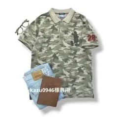 ビームスハート x ディズニー 半袖 ポロシャツ L 迷彩柄 ミッキーマウス刺繍