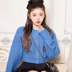 ダーリッチ　カラーニットショートカーディガン