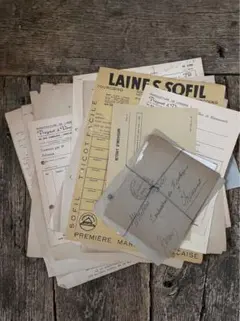 フランスアンティーク 紙モノセット 伝票 古文書 ヴィンテージ