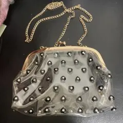 美品　アナザーエディション　クリアハートがま口バッグ