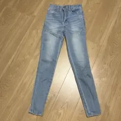 rienda ジップスキニーデニム 24 ライトブルー