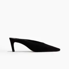 ブラック ポインテッドトゥ ミュール　H&M