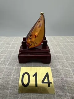 ☆天然☆ K18金具 天然琥珀 ペンダントトップ ネックレスパーツ（美品）