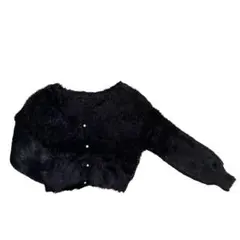 Black Shaggy Knit Cardigan/シャギーニットカーディガン