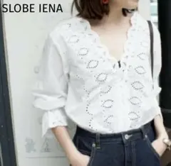 SLOBE IENA スローブイエナ フロントスカラレース ブラウス 刺繍
