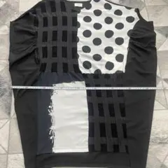【antiqua】ドット×アート×チェック柄ドルマンワンピース【アンティカ】のサムネイル