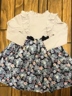 anyFAM 花柄ワンピース 100cm フリル付き