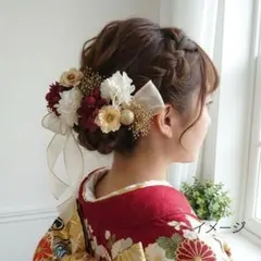 髪飾り【6406】ドライフラワー　結婚式　成人式　前撮　七五三　振袖　袴　卒業式