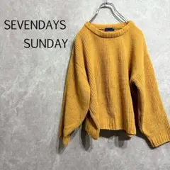 a0278【セブンデイズサンデイ】ニット F マスタード オーバーサイズ 長袖