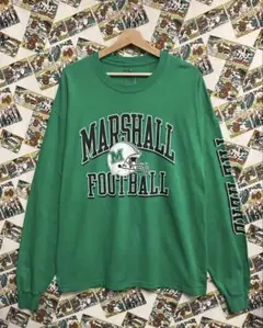 h94 チャンピオン マーシャル大学 フットボール カレッジ ロンT 緑 XL