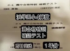浜学園小４灘中合格特訓算数確認テスト　１年分