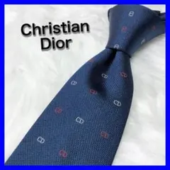 まる様用★クリスチャンディオール ネクタイ CD柄 ネイビー フランス製 細め