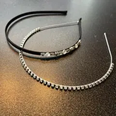 【カチューシャ】シルバー・ブラック2個セット