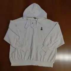 レディースフード付きパーカー　裏起毛　クマ　ワンポイント　Mサイズ