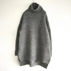 【ザラ】グレー タートルネッククロップド ニット オーバーサイズ M カジュアル