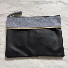 708 メンズ メナード ポーチ バッグ ケース 黒とグレー クラッチバッグ 袋
