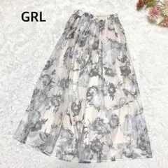 s2772【グレイル】ロング スカート 花柄 ラメ ウエストゴム DH1229