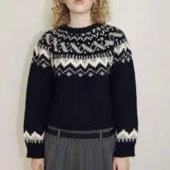 epine ネイビー フェアアイル柄 ニットセーター 長袖