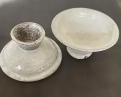 小石原焼　高脚皿　未使用品　2点15㎝×8㎝のサムネイル