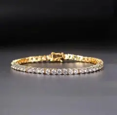 ゴールド テニスブレスレット　レディース