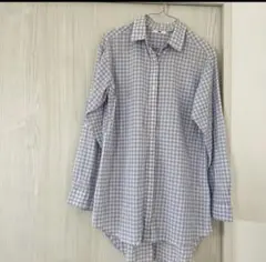 ユニクロ ギンガムチェックシャツ パープル Mサイズ