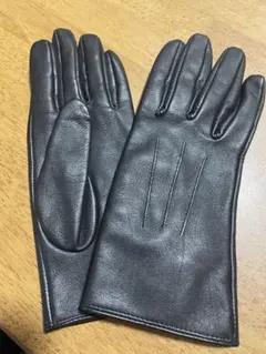 レザー手袋 黒 5本指デザイン