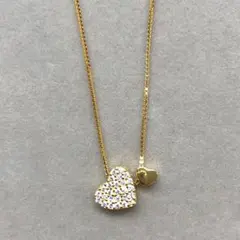 【新品】ハート ネックレス ゴールド ジルコニア シルバー925上品 レディース