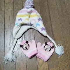 ニット帽48〜50cm＆ミニーマウス手袋セット