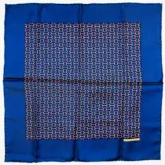 HERMES エルメス カレ45 ネイビー系 スカーフ ガヴロッシュ タグなし