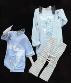 まとめ売りSPINNS スピンズ　水色　長袖　半袖　ジャージ　地雷　アームカバー