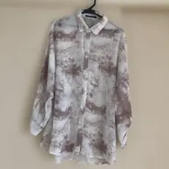 INGNI マーブル柄 シアー 長袖シャツ