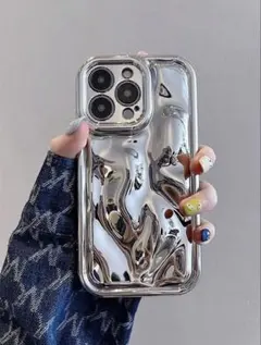 シルバー ミラー仕上げ iPhoneケース iPhone15