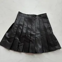 【美品】Figments レザー調 プリーツスカート キュロット（F585）