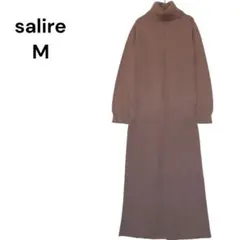 サリア　タートルネック　ニットワンピース　M　ロング丈　ピンク　1721