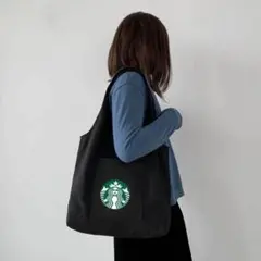 再入荷　人気　スターバックス　トートバッグ帆布　大容量　翌日発送　新品未使用　黒