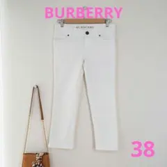 BURBERRY ホワイトデニム パンツ 白 38 ノバチェック ロゴ　希少