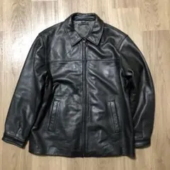 90s レザージャケット　黒　ブラック　セントジョンズベイ　綺麗　美品 ST.JOHN'S BAY レザージャケット 黒 LT シングルライダースtype