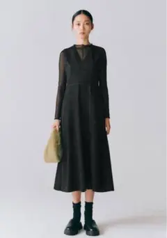ZARA フェイクスエード　ジャンパースカート ブラック