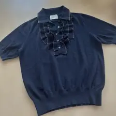 【美品】UNITED ARROWS フリル 半袖 ポロシャツ ネイビー 美品】UNITED ARROWS フリル 半袖 ポロシャツ ネイビー - メルカリ
