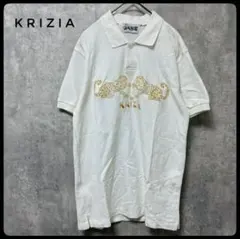 KRIZIA　クリツィア　ポロシャツ　刺繍ロゴ　ヒョウ　L　半袖のサムネイル
