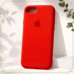 iPhoneSE第2世代 8 7 レッドシリコン Appleロゴ入りソフトカバー