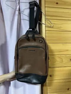 COACH ボディバッグ レザー ブラウン ブラック