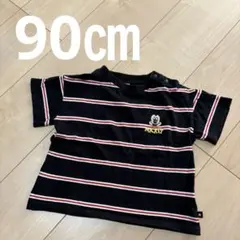 futafuta Disney ミッキー刺繍ストライプTシャツ サイズ90