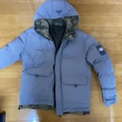 NAIVE フード付きダウンジャケット グレー