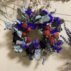 ドライフラワー 円形リース 約20cm