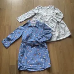 花柄長袖ワンピース 2点セット