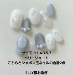ネイルチップ ベリーショート ホワイト グレーのサムネイル
